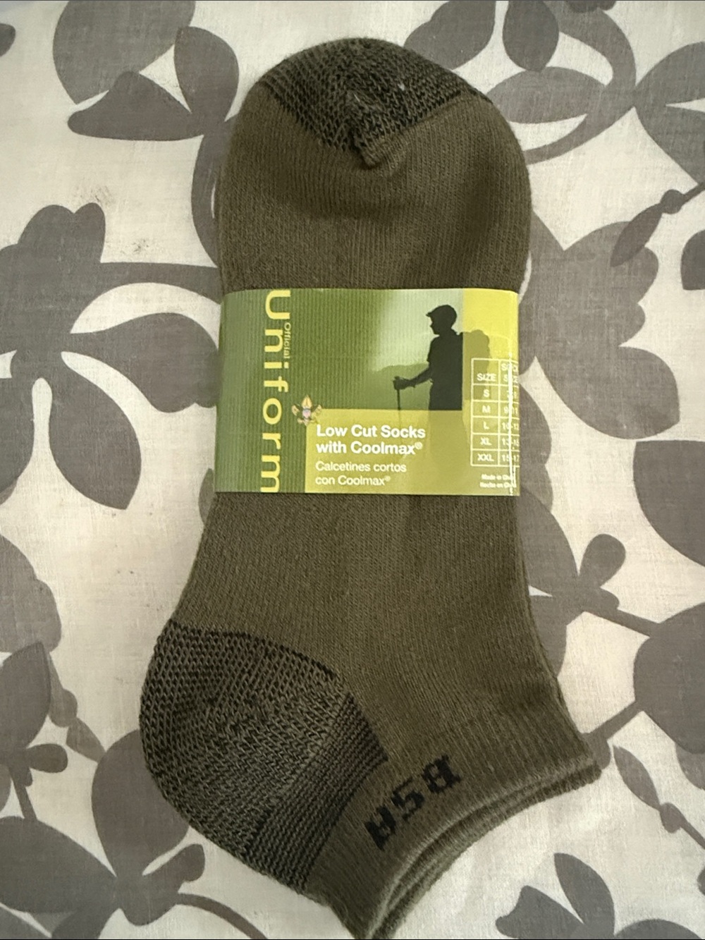 Boy Scout  Low-Cut Athletic Socks in Olive Green size L. 10-13